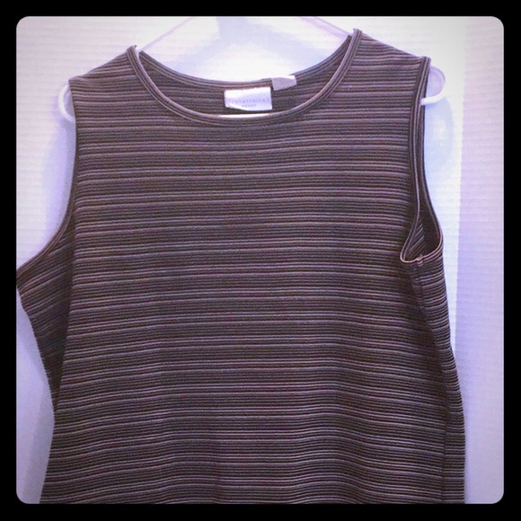 RELATIVITY WOMAN Rayon Blend Sleeveless Top STRIPE - Picture 1 of 8